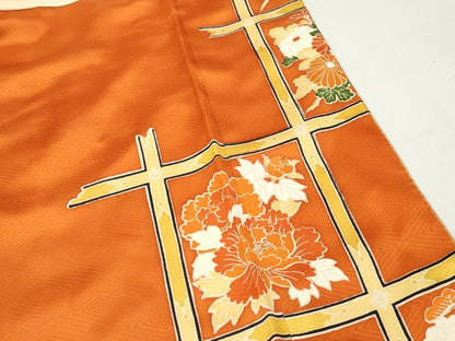 平和屋着物■豪華振袖 駒刺繍 天井花丸文 金通し地 金彩 正絹 逸品 DABF4769qa