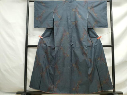 平和屋着物■本場大島紬 7マルキ 草花文 正絹 逸品 DABF4780qa