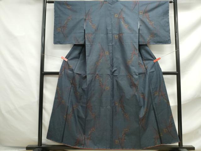 平和屋着物■本場大島紬 7マルキ 草花文 正絹 逸品 DABF4780qa
