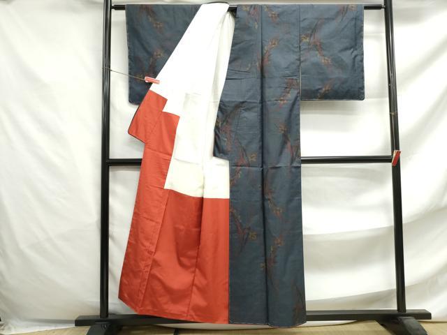 平和屋着物■本場大島紬 7マルキ 草花文 正絹 逸品 DABF4780qa