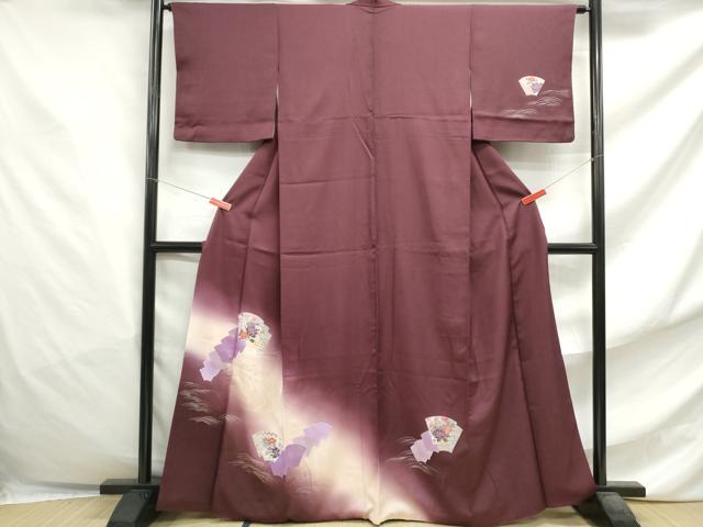 平和屋着物■訪問着 地紙重ね花文 暈し染め 金彩 正絹 逸品 DABF4786qa