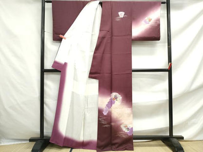 平和屋着物■訪問着 地紙重ね花文 暈し染め 金彩 正絹 逸品 DABF4786qa