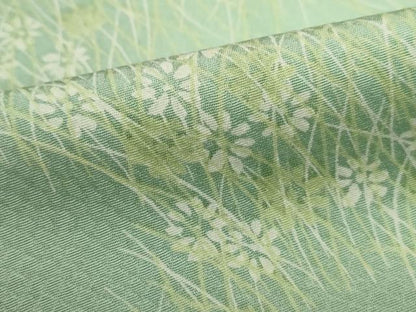 平和屋着物■上質な小紋 草花文 暈し染め 正絹 逸品 DABF4790qa