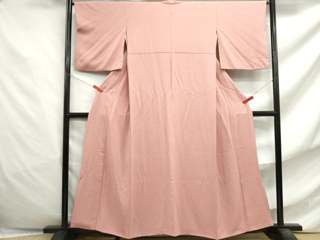 平和屋着物■上質な色無地 珊瑚色 正絹 逸品 DABF4791qa