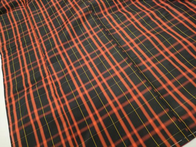 平和屋着物■本場縞大島紬 格子 正絹 逸品 DABF4802qa
