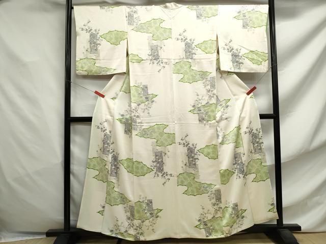 平和屋着物■上質な小紋 短冊枝梅文 正絹 逸品 DABF4811qa