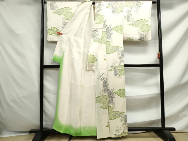 平和屋着物■上質な小紋 短冊枝梅文 正絹 逸品 DABF4811qa