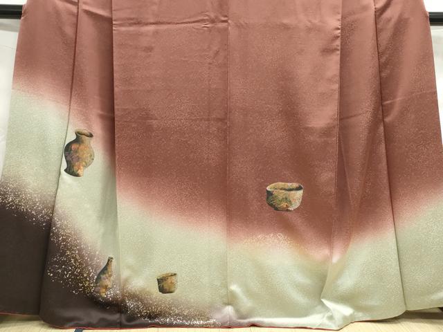 平和屋着物■訪問着　陶器文　暈し染め　金彩　正絹　逸品　DABF4820qa