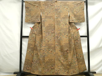 平和屋着物■上質な小紋　立波舞花文　金彩　正絹　逸品　DABF4824qa