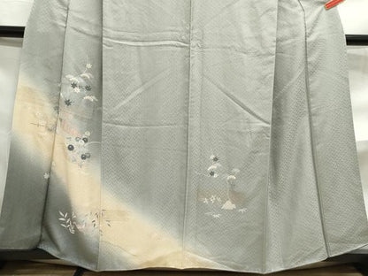 平和屋着物■訪問着　笹松文　暈し染め　金彩　正絹　逸品　DABF4835qa