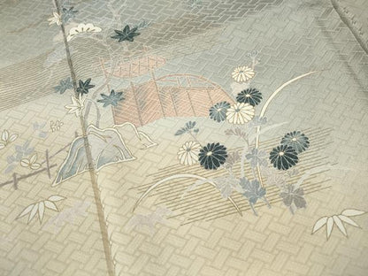 平和屋着物■訪問着　笹松文　暈し染め　金彩　正絹　逸品　DABF4835qa