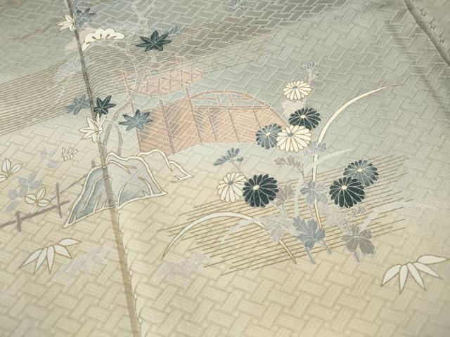 平和屋着物■訪問着　笹松文　暈し染め　金彩　正絹　逸品　DABF4835qa