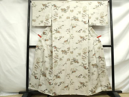 平和屋着物■上質な小紋　風景花文　正絹　逸品　DABF4837qa