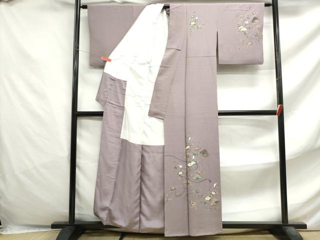 平和屋着物■訪問着　破れ色紙花文　金彩　正絹　逸品　DABF4838qa