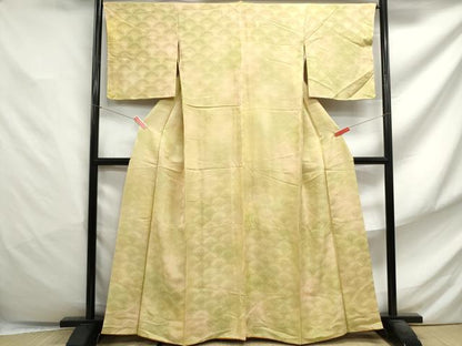 平和屋着物■上質な小紋　青海波文　暈し染め　正絹　逸品　DABF4841qa