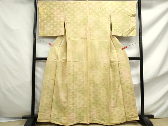 平和屋着物■上質な小紋　青海波文　暈し染め　正絹　逸品　DABF4841qa