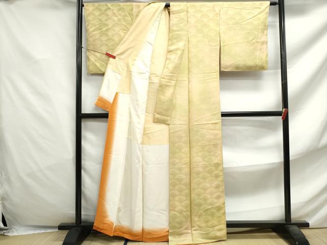 平和屋着物■上質な小紋　青海波文　暈し染め　正絹　逸品　DABF4841qa