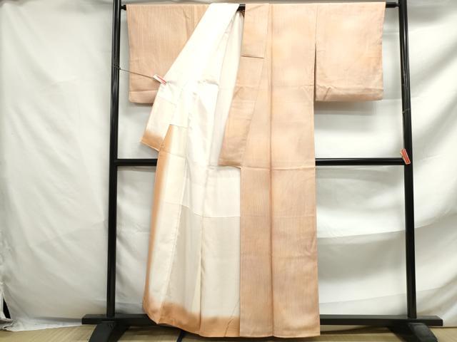 平和屋着物■上質な小紋　木目文　暈し染め　正絹　逸品　DABF4842qa