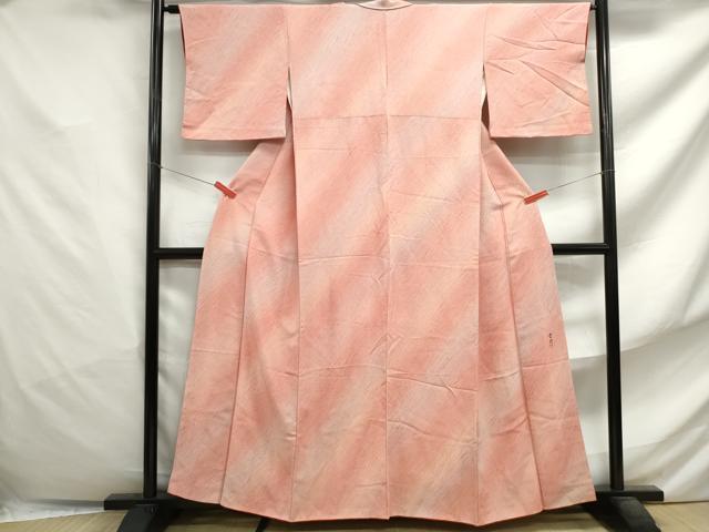 平和屋着物■上質な小紋　作家物　霞斜縞文　暈し染め　正絹　逸品　DABF4843qa