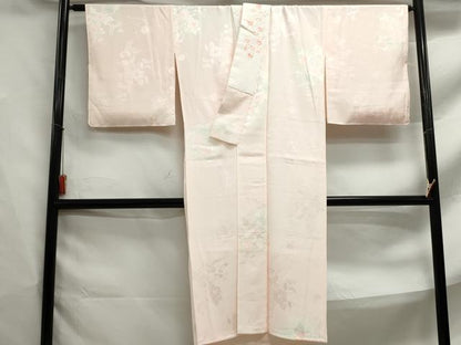 平和屋着物■長襦袢　袷　草花文　暈し染め　半衿刺繍　正絹　逸品　DABF4850qa