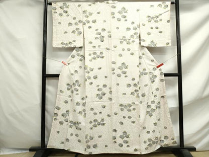 平和屋着物■上質な小紋　饅頭菊　正絹　逸品　DABF4853qa