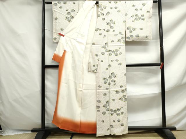 平和屋着物■上質な小紋　饅頭菊　正絹　逸品　DABF4853qa