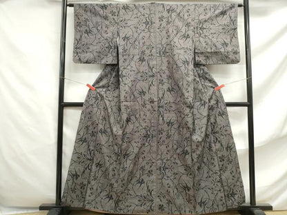 平和屋着物■本場大島紬　7マルキ　草花文　正絹　逸品　DABF4858qa