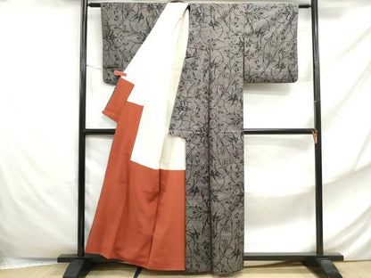 平和屋着物■本場大島紬　7マルキ　草花文　正絹　逸品　DABF4858qa