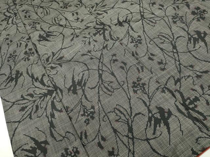 平和屋着物■本場大島紬　7マルキ　草花文　正絹　逸品　DABF4858qa