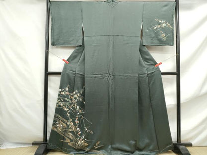 平和屋着物■訪問着　流水草花文　暈し染め　金彩　正絹　逸品　DABF4859qa