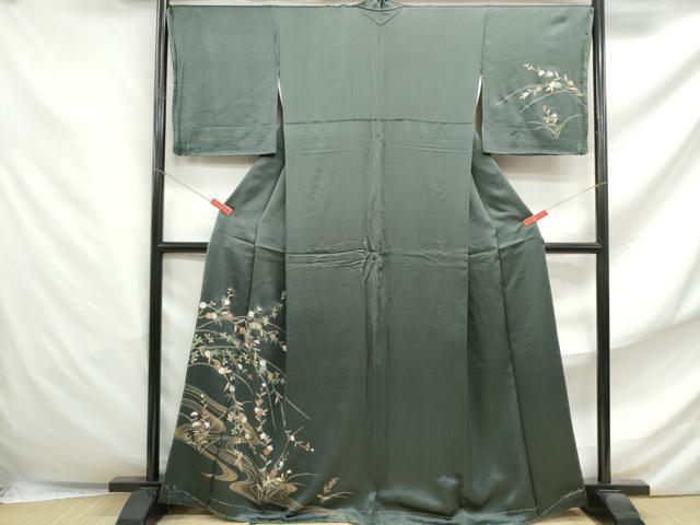 平和屋着物■訪問着　流水草花文　暈し染め　金彩　正絹　逸品　DABF4859qa