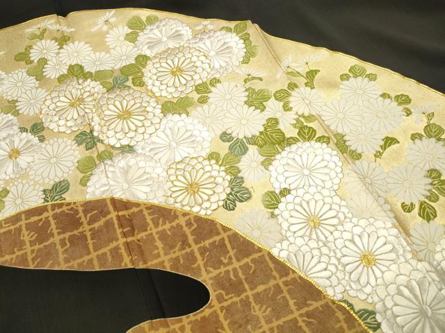 平和屋着物■豪華黒留袖　駒刺繍　菊尽くし　金彩　正絹　逸品　DABF4861qa