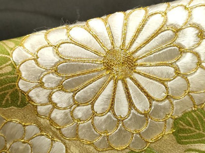 平和屋着物■豪華黒留袖　駒刺繍　菊尽くし　金彩　正絹　逸品　DABF4861qa