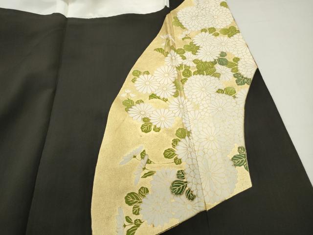 平和屋着物■豪華黒留袖　駒刺繍　菊尽くし　金彩　正絹　逸品　DABF4861qa