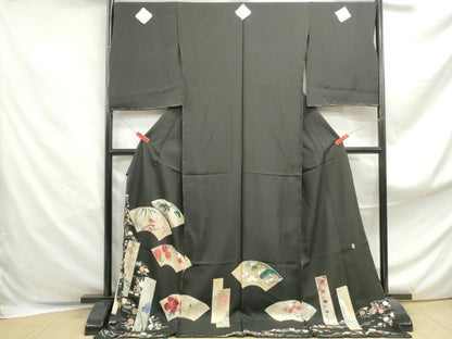 平和屋着物■京友禅作家　倉田泰波　黒留袖　地紙花文　松竹梅　仮絵羽　正絹　逸品　未使用　DABF4869qa