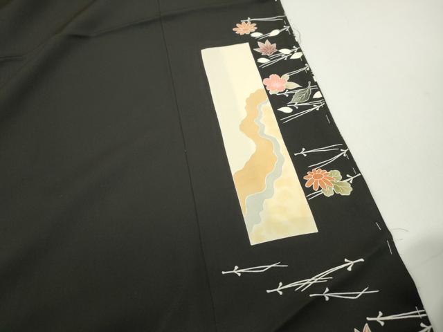 平和屋着物■京友禅作家　倉田泰波　黒留袖　地紙花文　松竹梅　仮絵羽　正絹　逸品　未使用　DABF4869qa