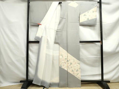 平和屋着物■訪問着　刺繍　唐草花文　正絹　逸品　DABF4874qa