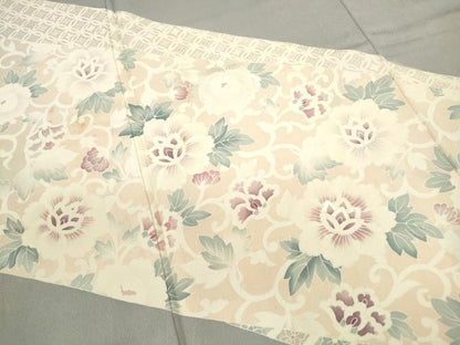 平和屋着物■訪問着　刺繍　唐草花文　正絹　逸品　DABF4874qa