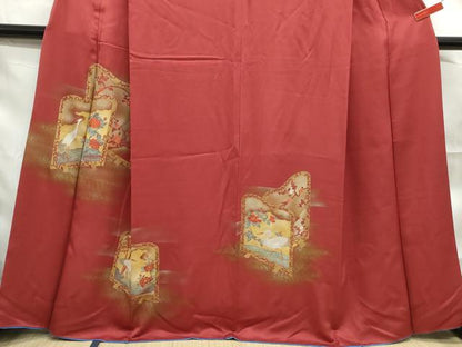 平和屋着物■訪問着　刺繍　花鳥文　暈し染め　金彩　正絹　逸品　DABF4875qa