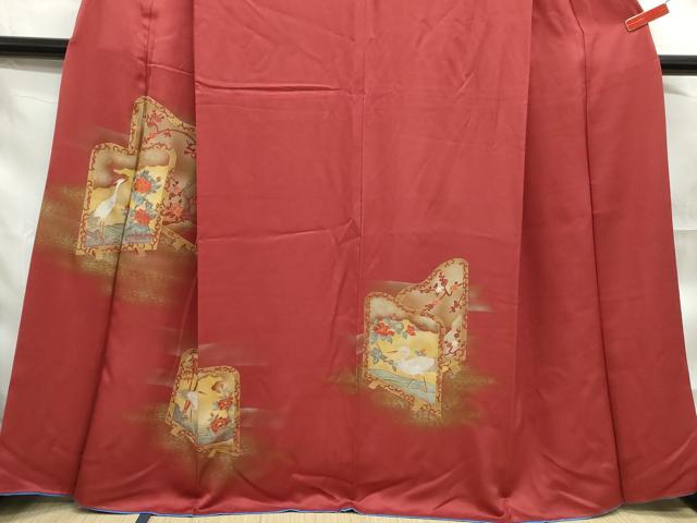 平和屋着物■訪問着　刺繍　花鳥文　暈し染め　金彩　正絹　逸品　DABF4875qa