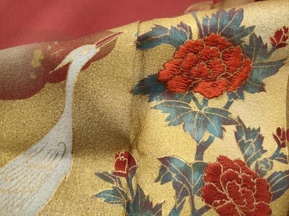 平和屋着物■訪問着　刺繍　花鳥文　暈し染め　金彩　正絹　逸品　DABF4875qa