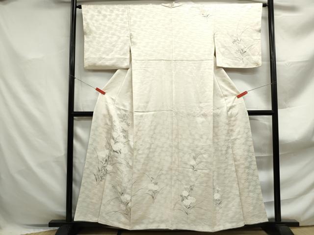 平和屋着物■訪問着　手描き　草花文　正絹　逸品　DABF4876qa