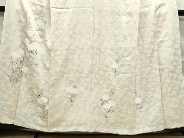 平和屋着物■訪問着　手描き　草花文　正絹　逸品　DABF4876qa