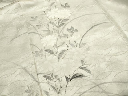 平和屋着物■訪問着　手描き　草花文　正絹　逸品　DABF4876qa