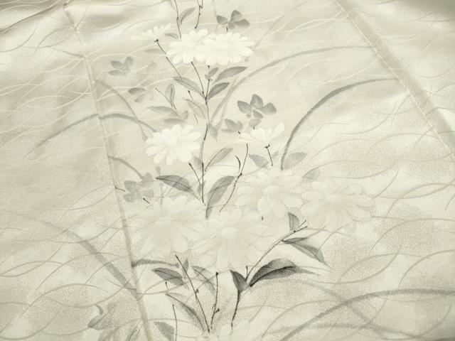 平和屋着物■訪問着　手描き　草花文　正絹　逸品　DABF4876qa