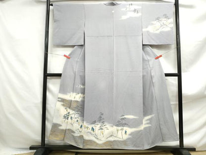 平和屋着物■訪問着　人物風景文　暈し染め　金彩　正絹　逸品　DABF4882qa