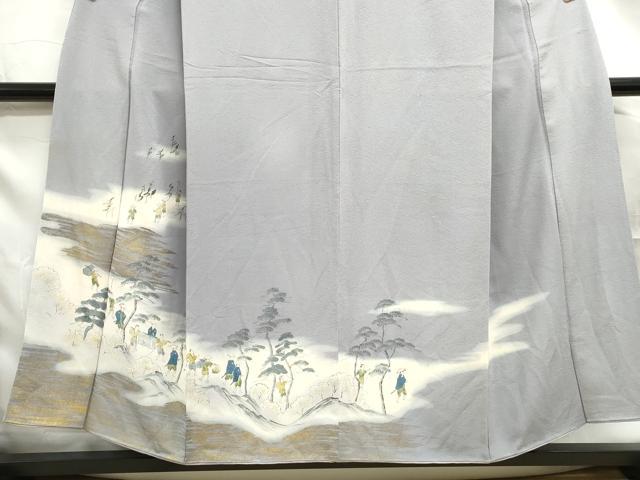 平和屋着物■訪問着　人物風景文　暈し染め　金彩　正絹　逸品　DABF4882qa