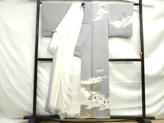 平和屋着物■訪問着　人物風景文　暈し染め　金彩　正絹　逸品　DABF4882qa