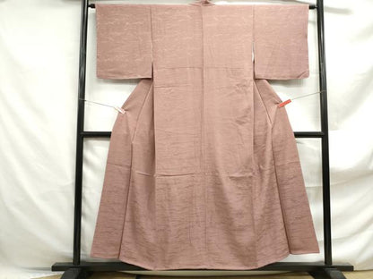 平和屋着物■上質な色無地　雲取り地紋　鴇浅葱色　正絹　逸品　DABF4883qa