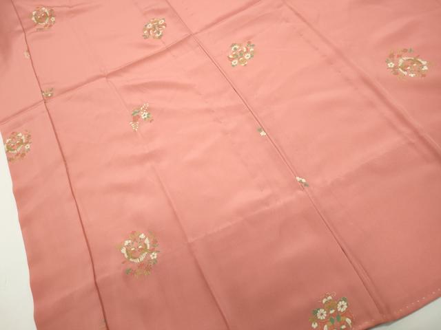 平和屋着物■長襦袢　無双仕立て　向かい鳥花文　金彩　半衿刺繍　正絹　逸品　DABF4885qa